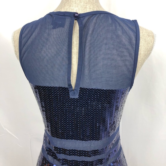 2b Bebe | Navy Blue Sleeveless Sequin Dress - Picture 4 of 8